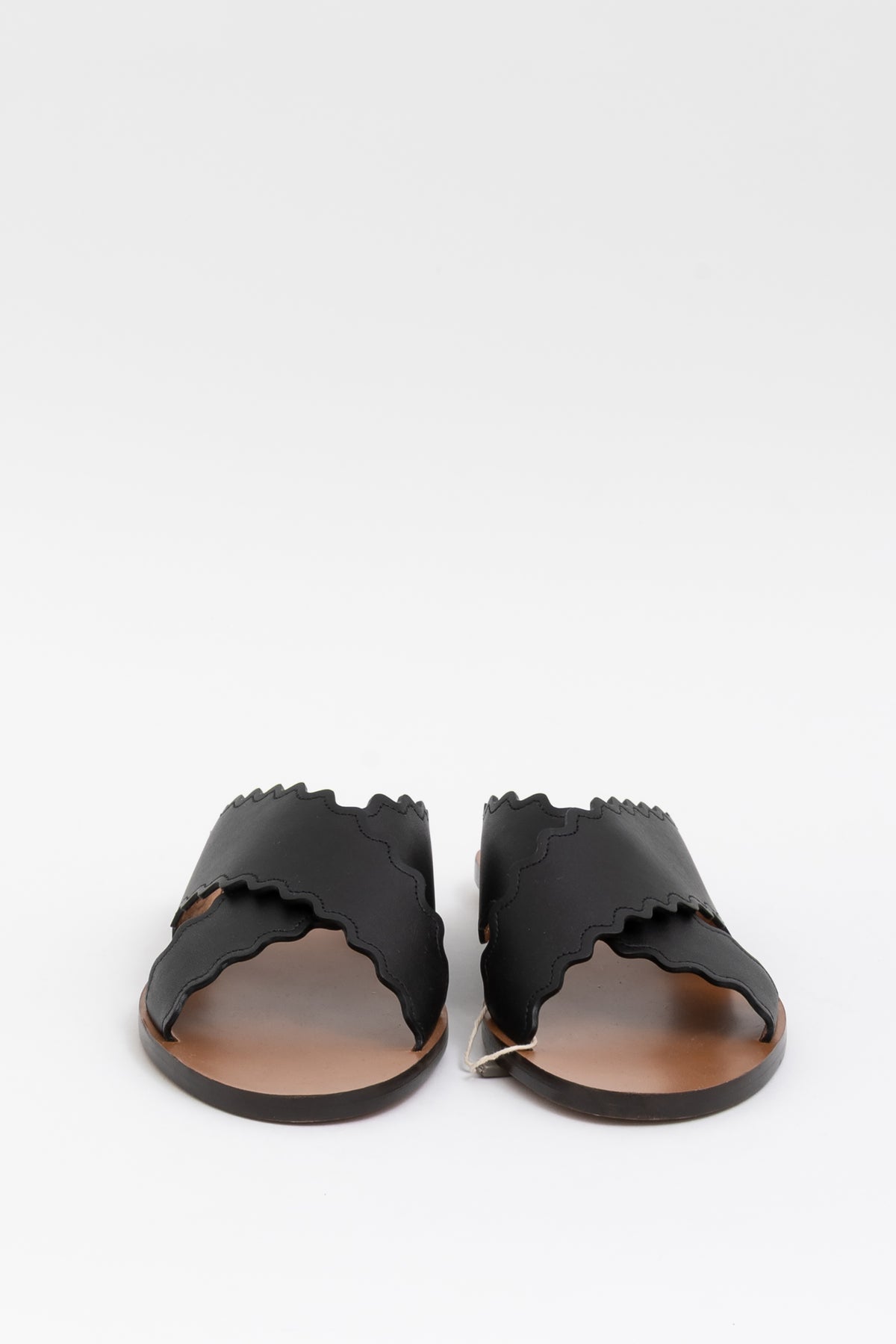 Ingrid Scalloped Slide Sandals