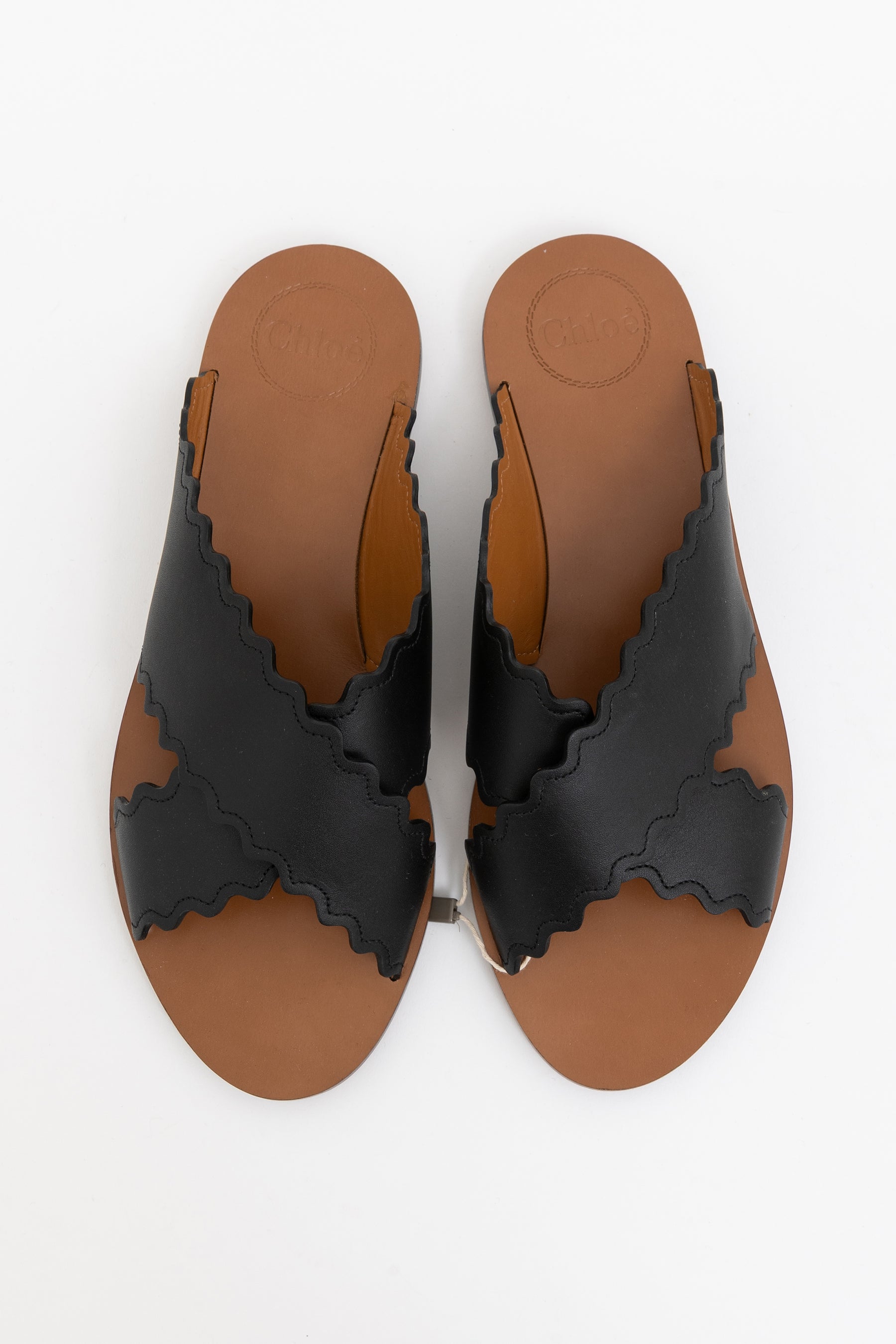 Ingrid Scalloped Slide Sandals