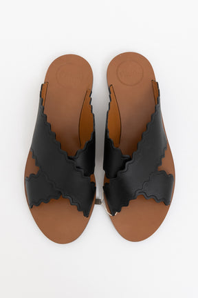 Ingrid Scalloped Slide Sandals