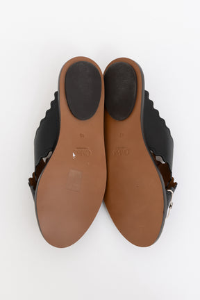 Ingrid Scalloped Slide Sandals