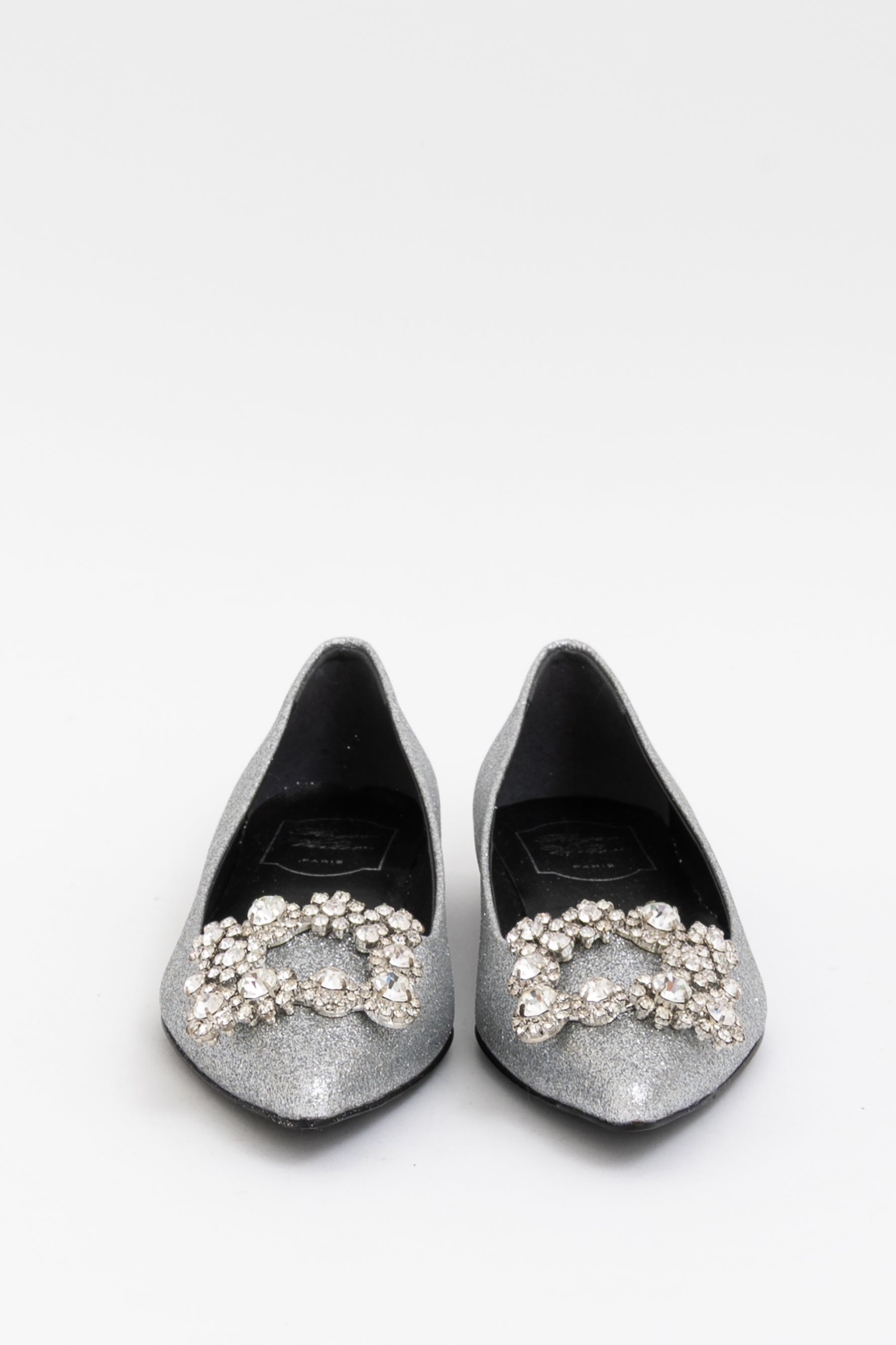 Crystal-Embellished Buckle Ballerinas