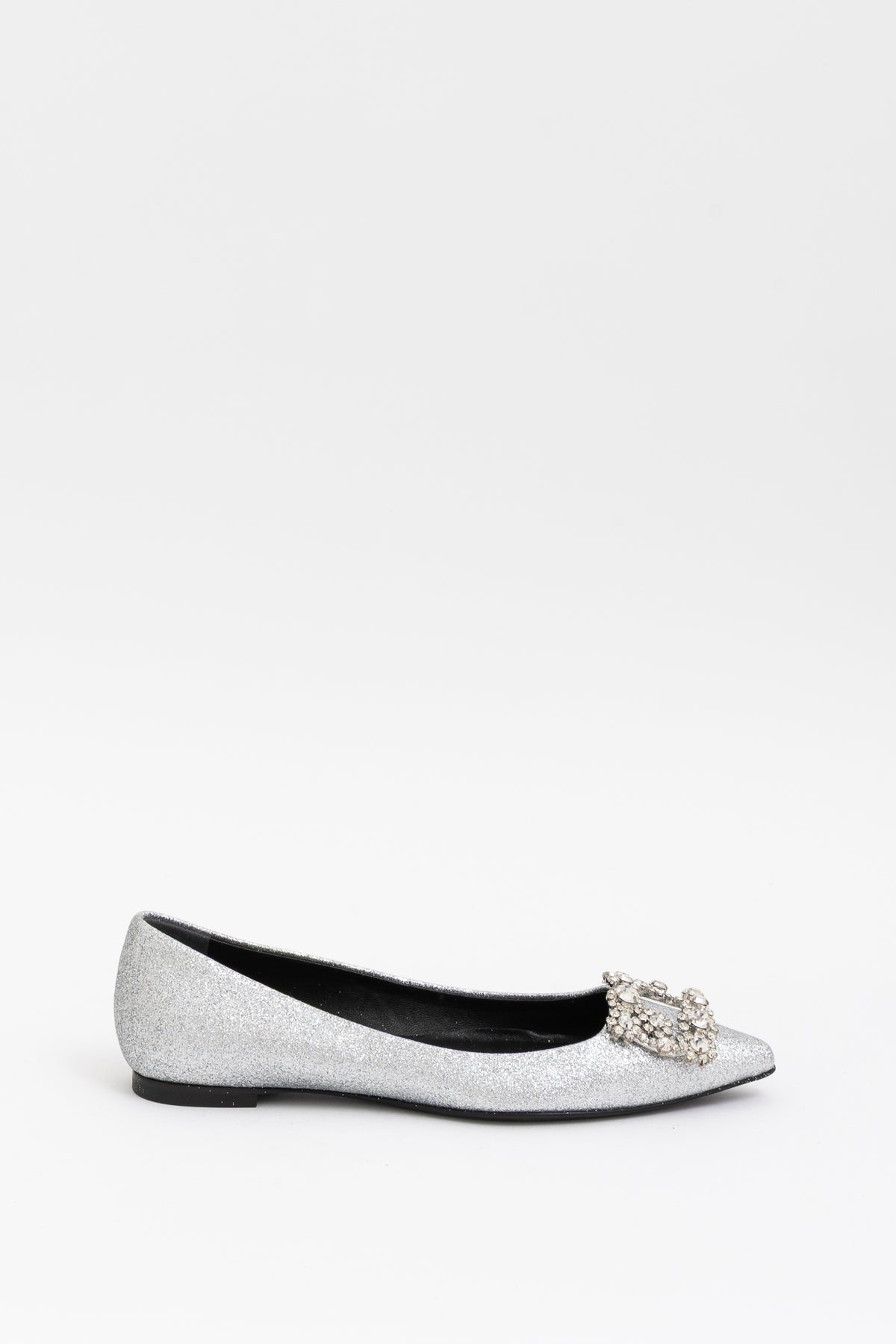 Crystal-Embellished Buckle Ballerinas