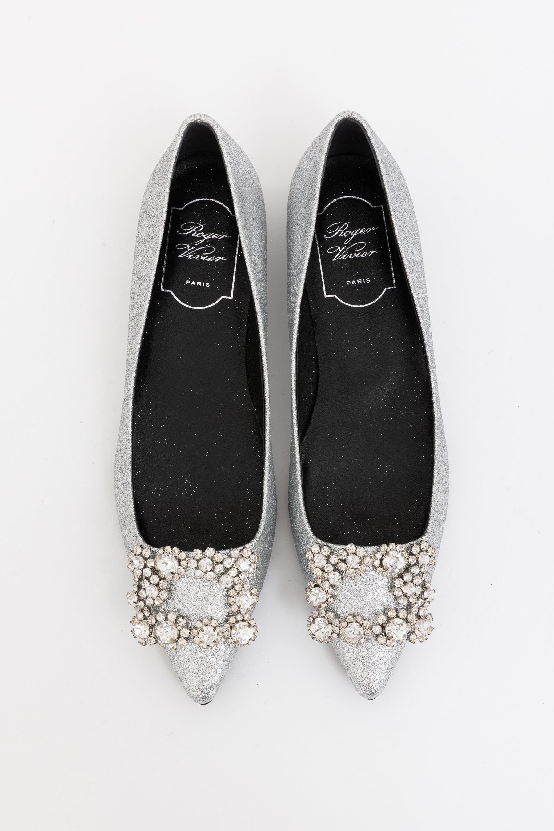 Crystal-Embellished Buckle Ballerinas
