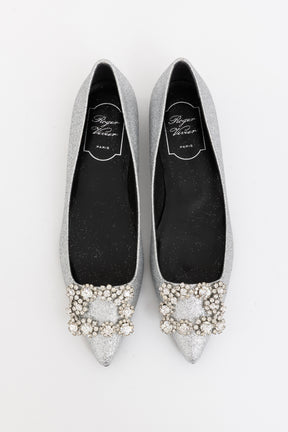 Crystal-Embellished Buckle Ballerinas