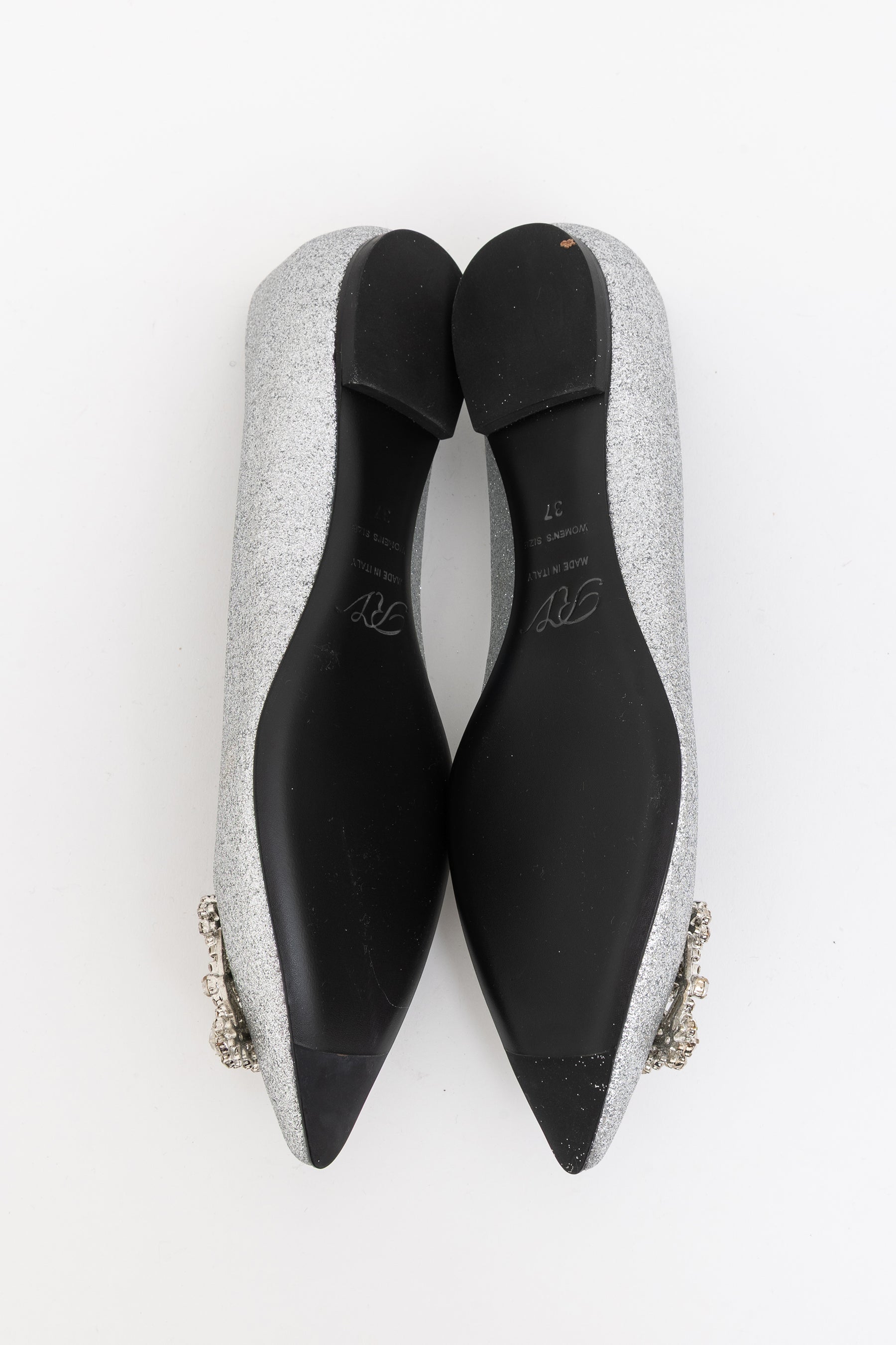 Crystal-Embellished Buckle Ballerinas