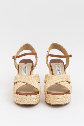 Dellena Raffia Espadrille Wedge Sandals