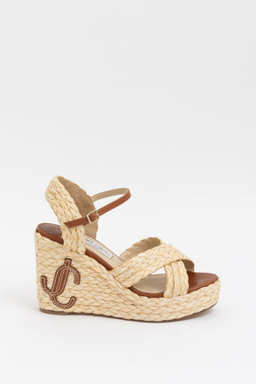 Dellena Raffia Espadrille Wedge Sandals