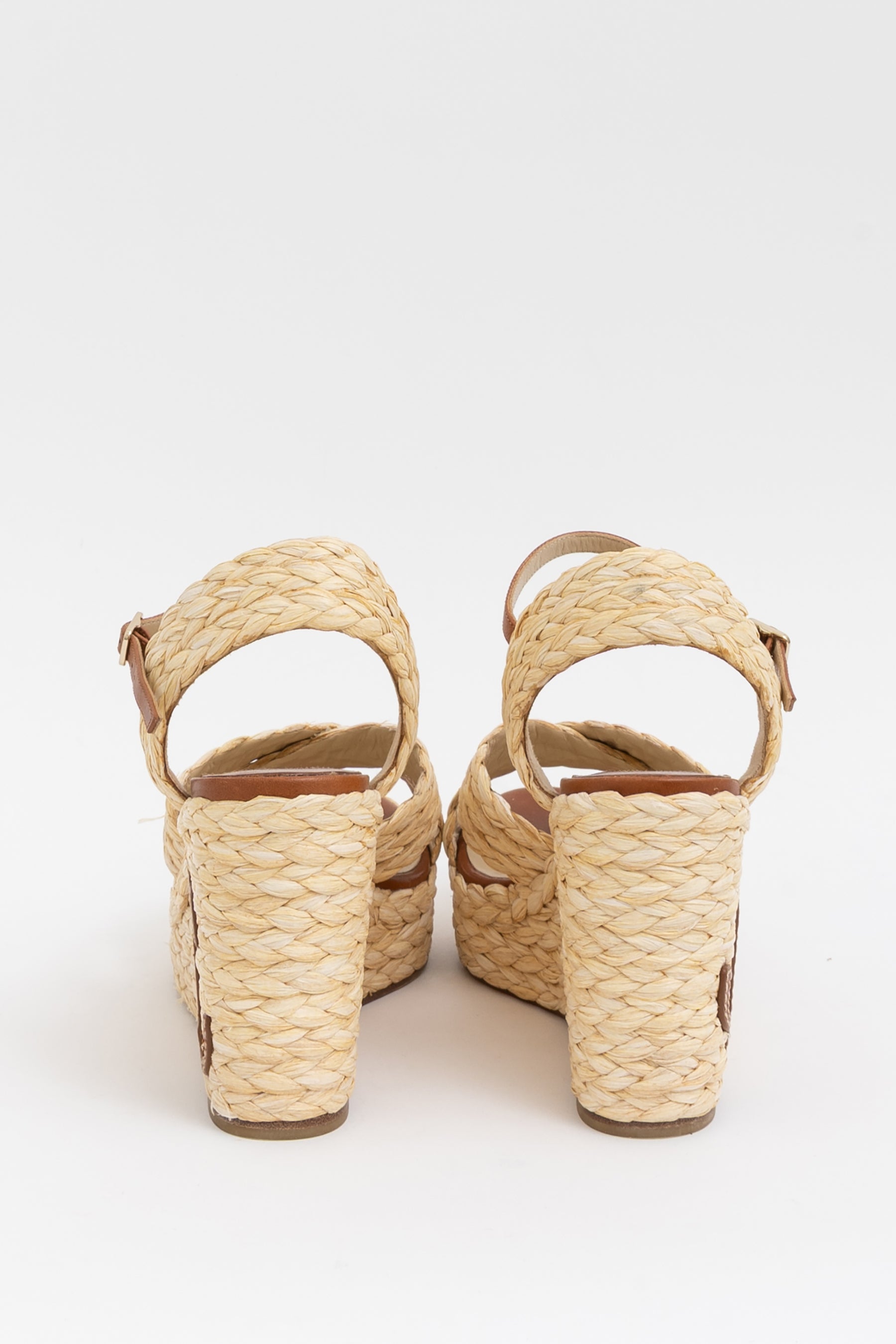 Dellena Raffia Espadrille Wedge Sandals