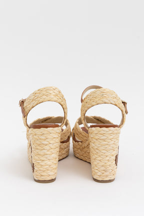 Dellena Raffia Espadrille Wedge Sandals