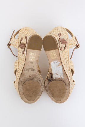 Dellena Raffia Espadrille Wedge Sandals