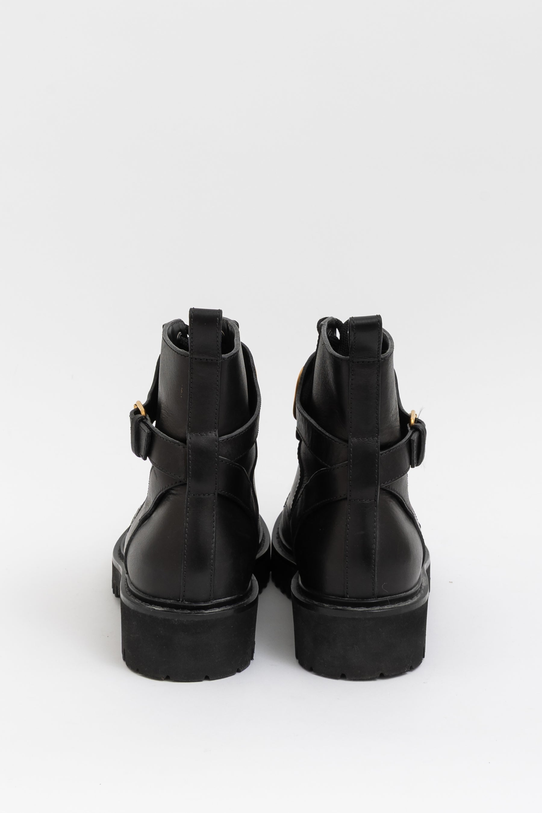 V Logo Lace Up Boots