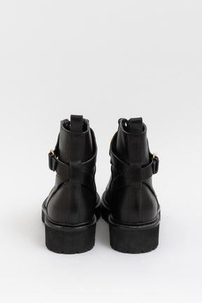 V Logo Lace Up Boots