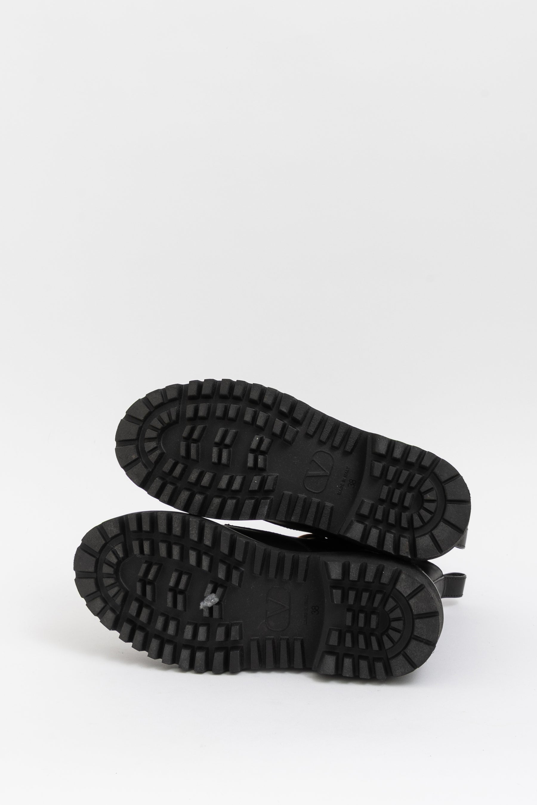 V Logo Lace Up Boots
