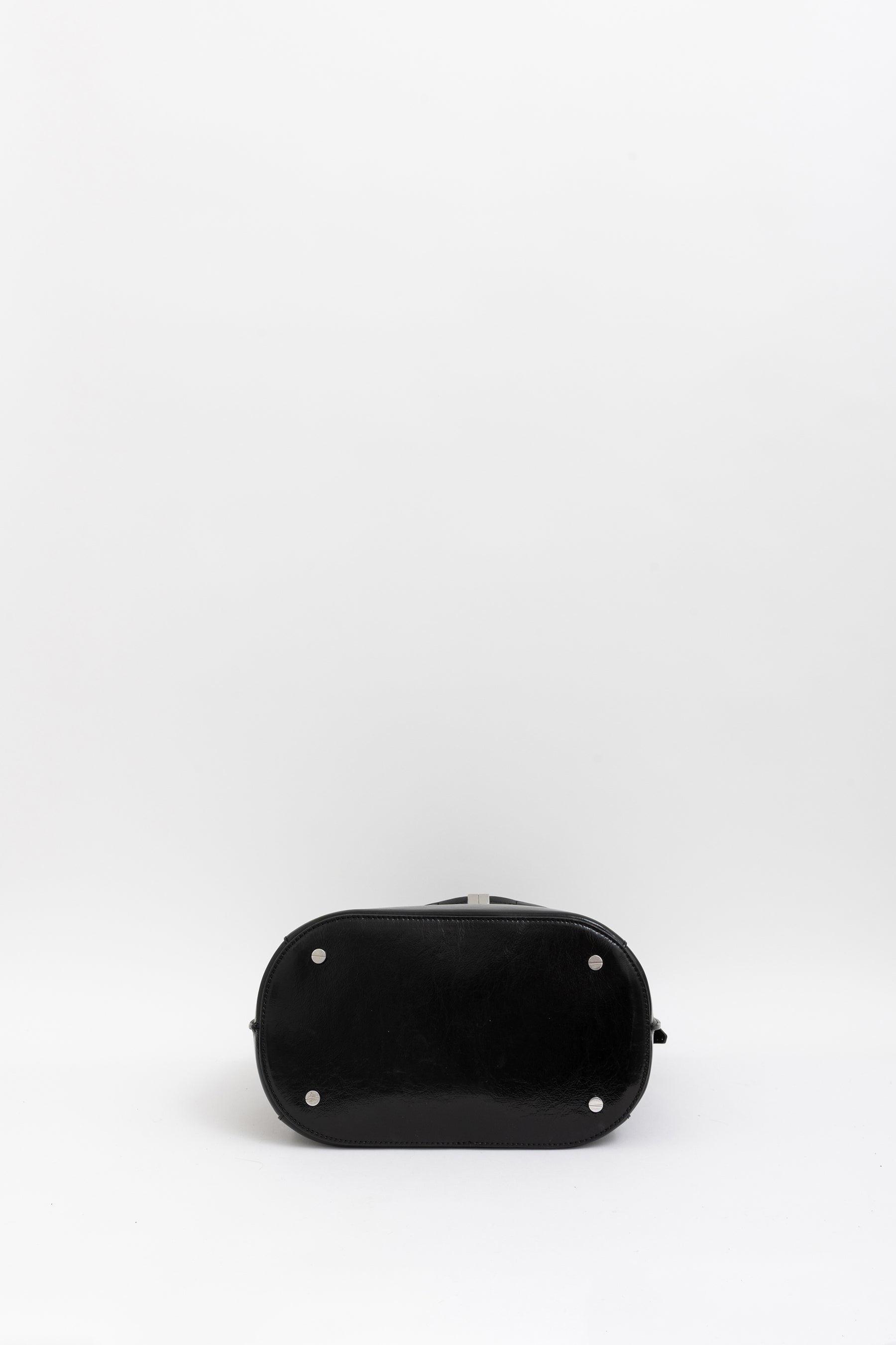 Belted Naplack Leather Bucket Bag