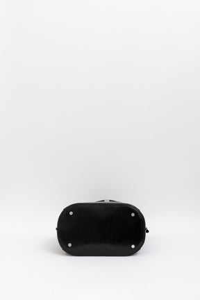 Belted Naplack Leather Bucket Bag