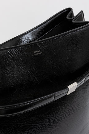 Belted Naplack Leather Bucket Bag