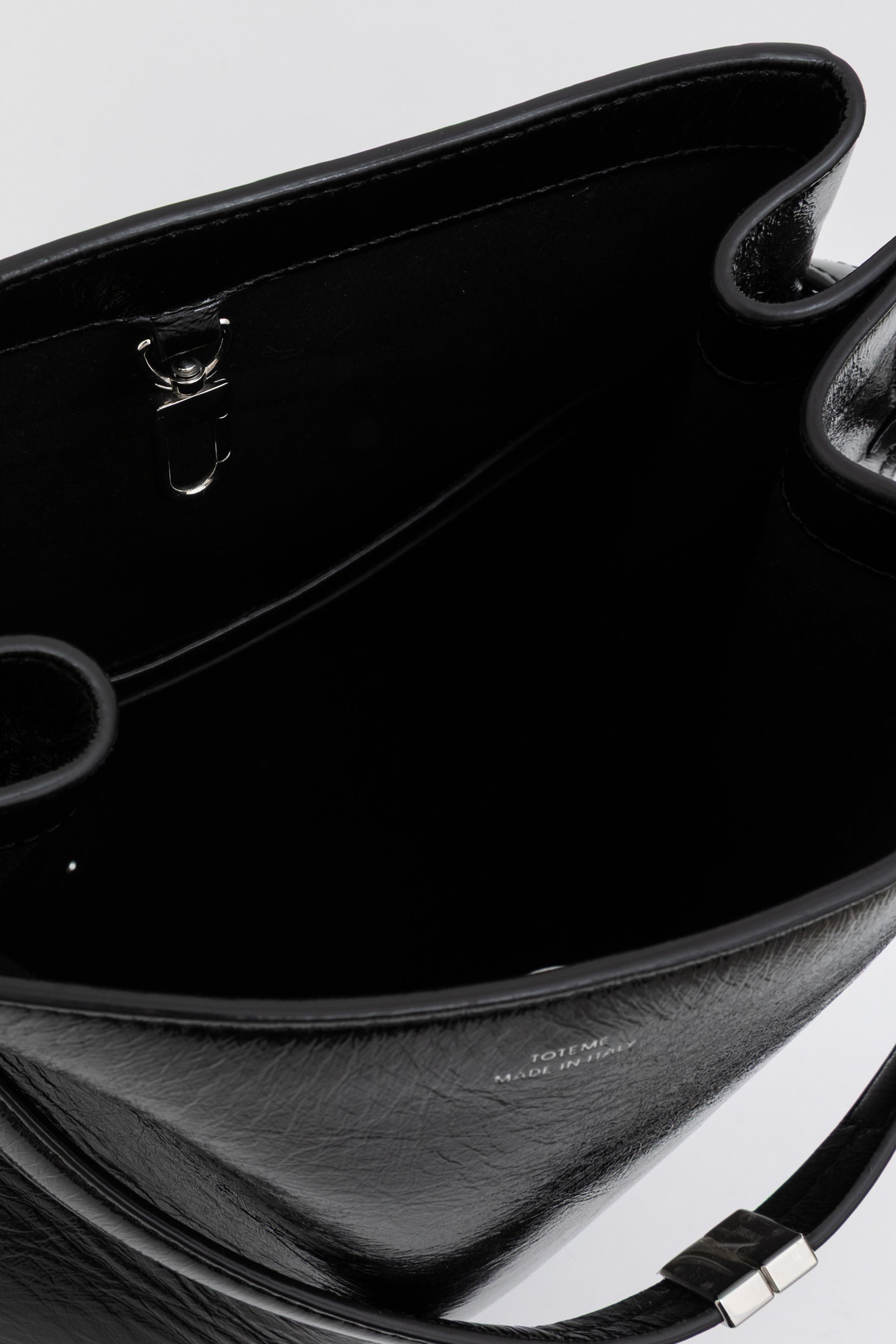 Belted Naplack Leather Bucket Bag