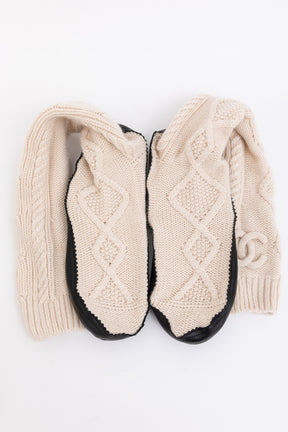 Cable-Knit Sock Slipper and Blanket Set