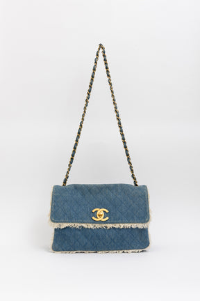 Denim Fringed Bag