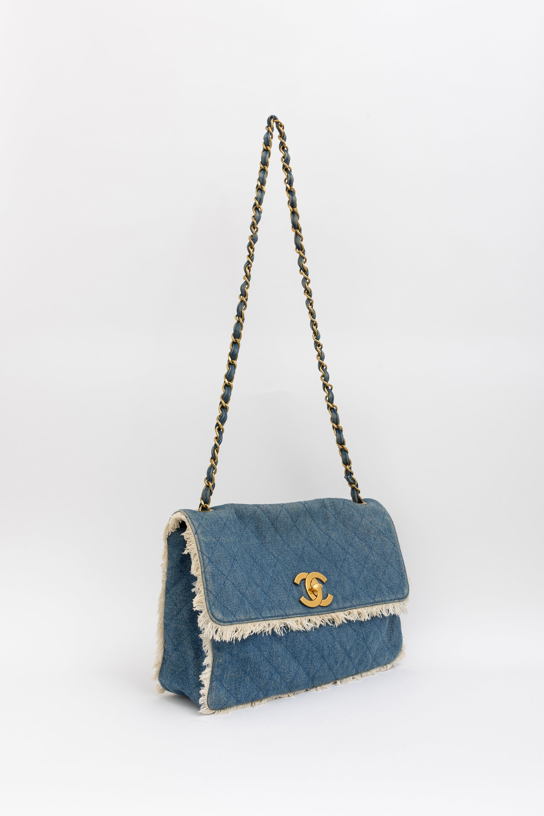 Denim Fringed Bag