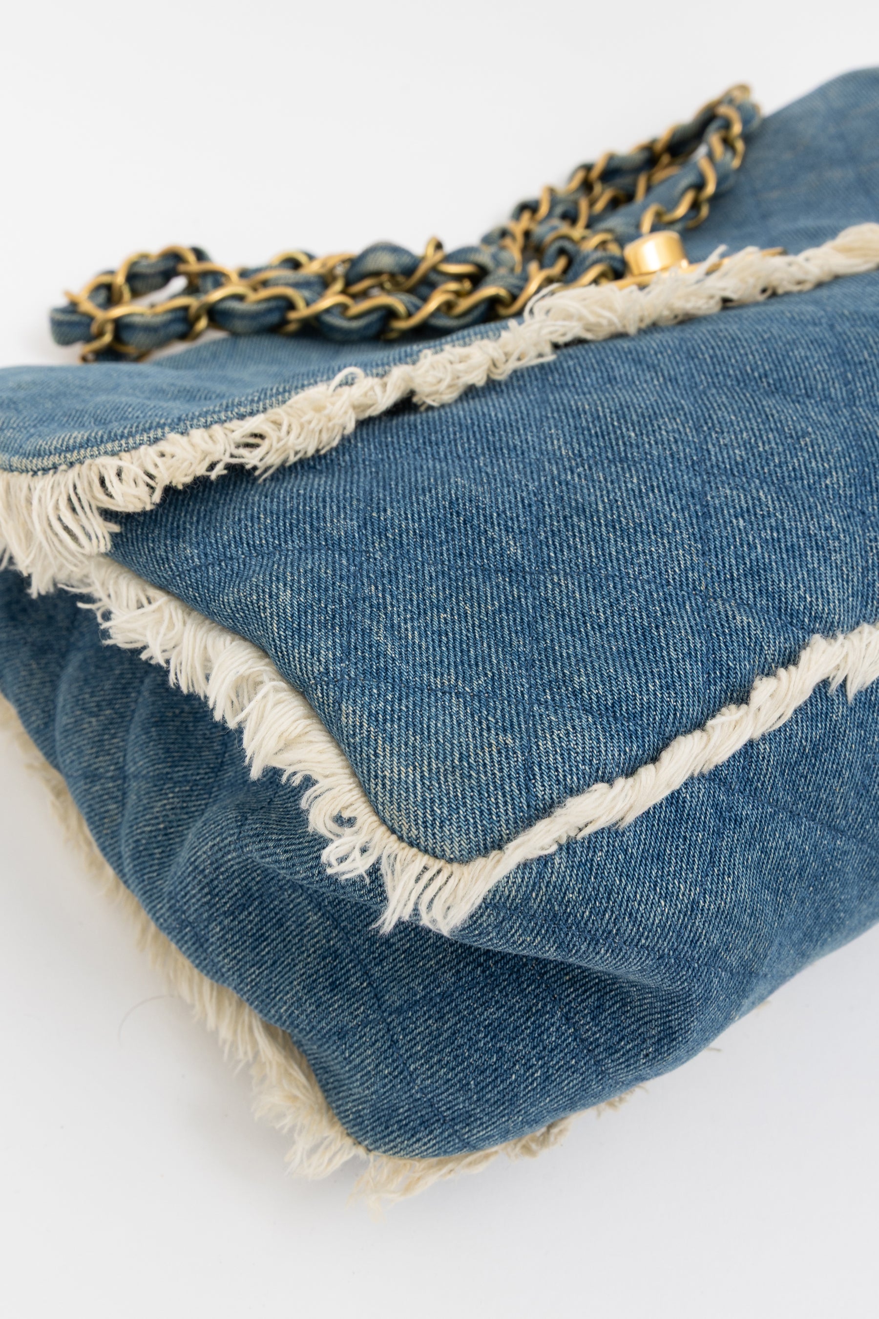 Denim Fringed Bag