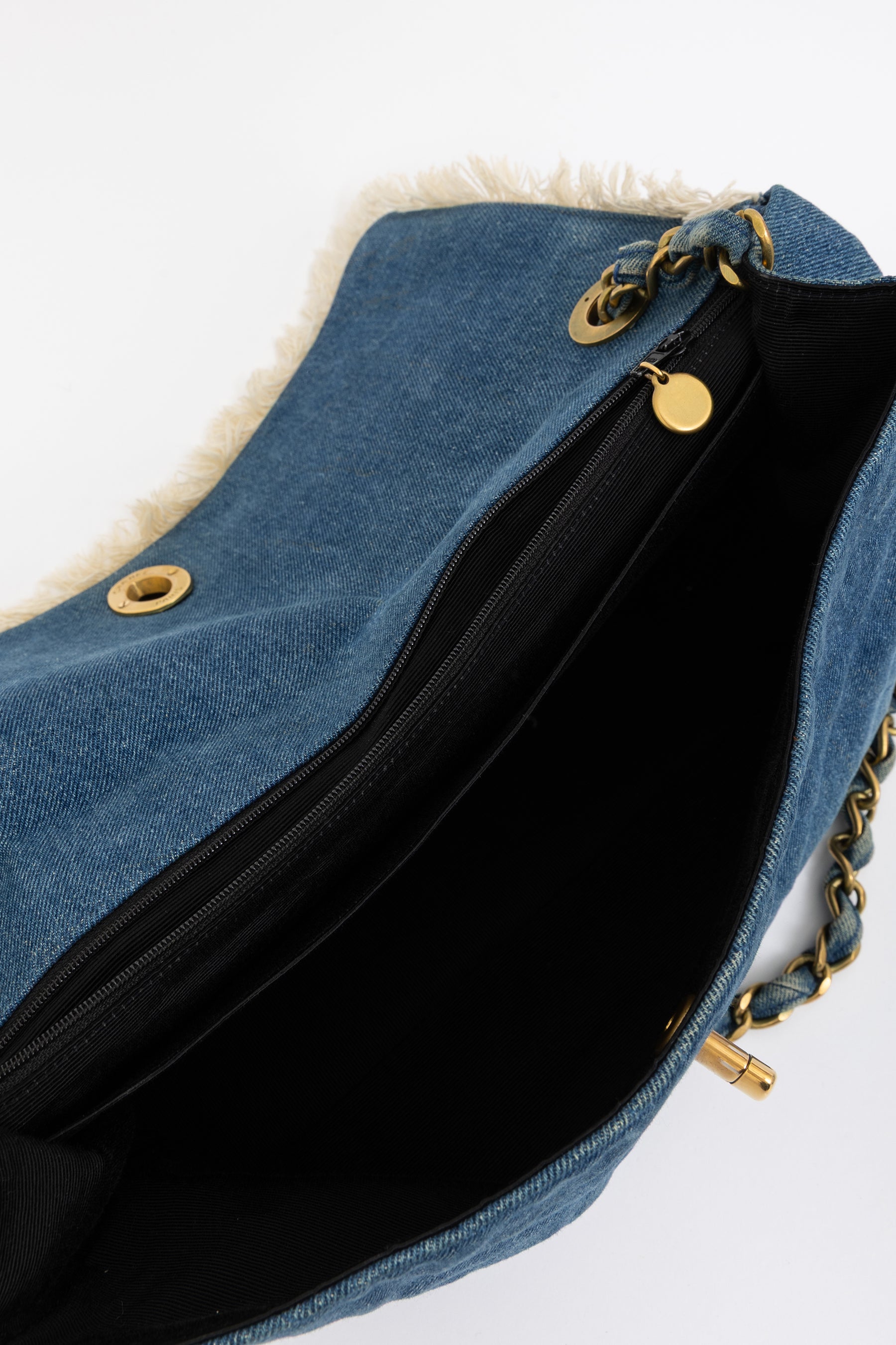 Denim Fringed Bag
