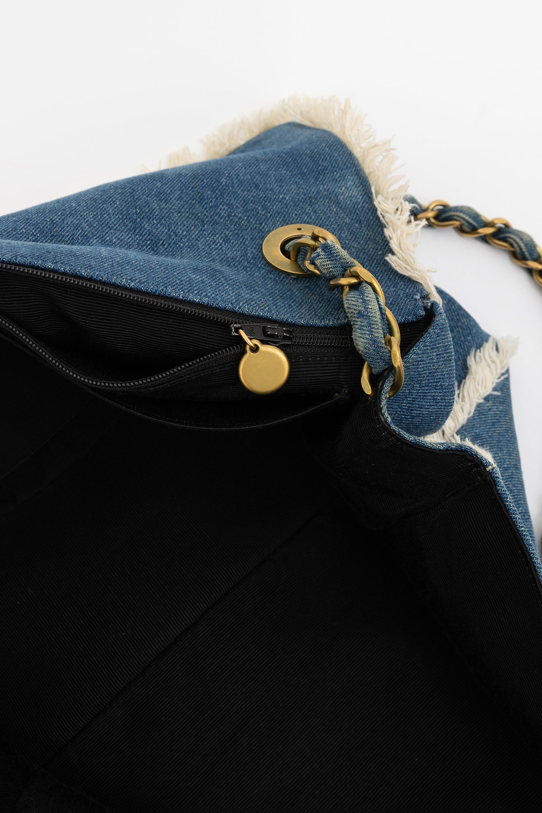 Denim Fringed Bag