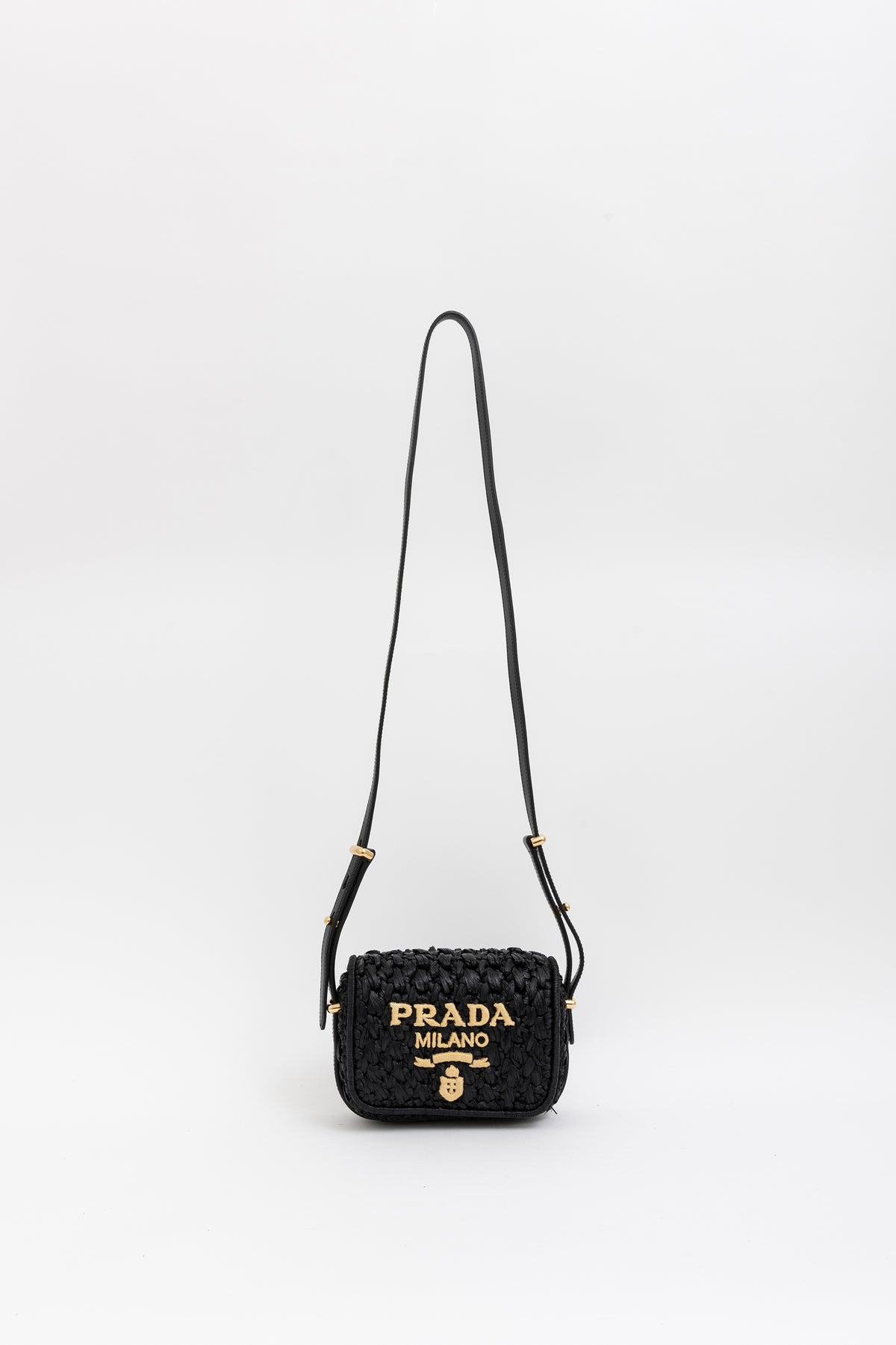 Raffia Logo Crossbody Bag