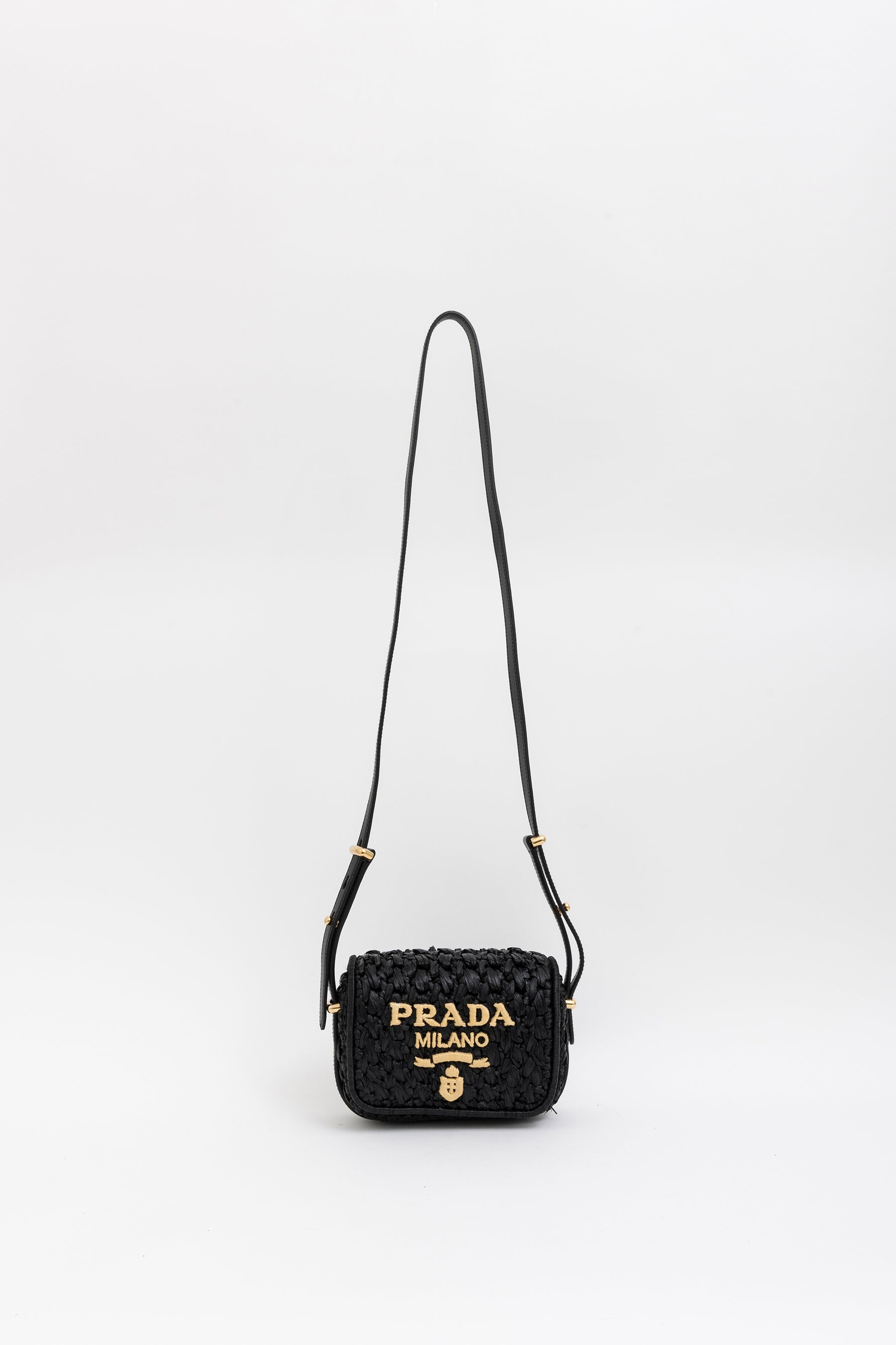 Raffia Logo Crossbody Bag