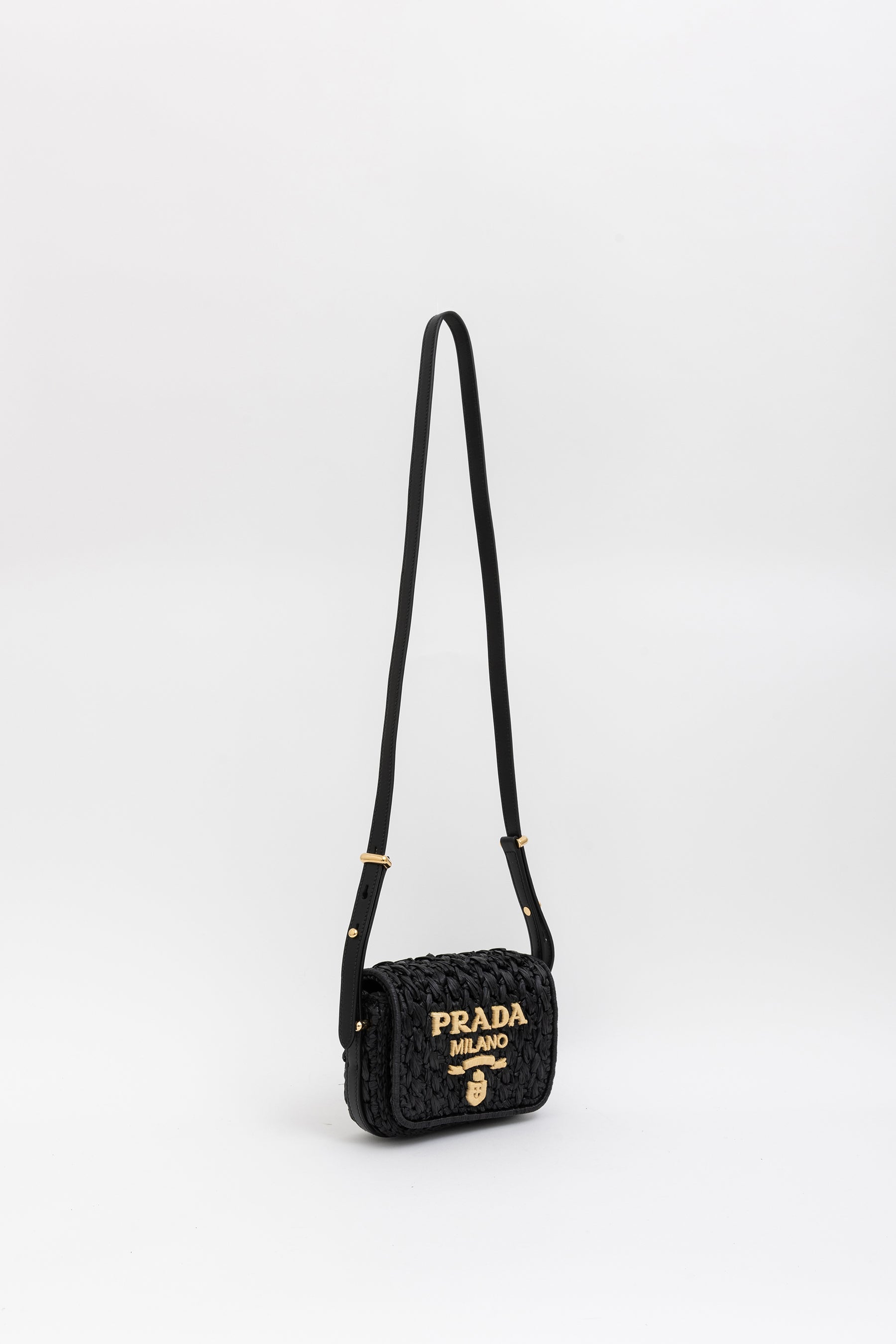Raffia Logo Crossbody Bag
