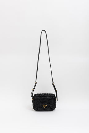Raffia Logo Crossbody Bag