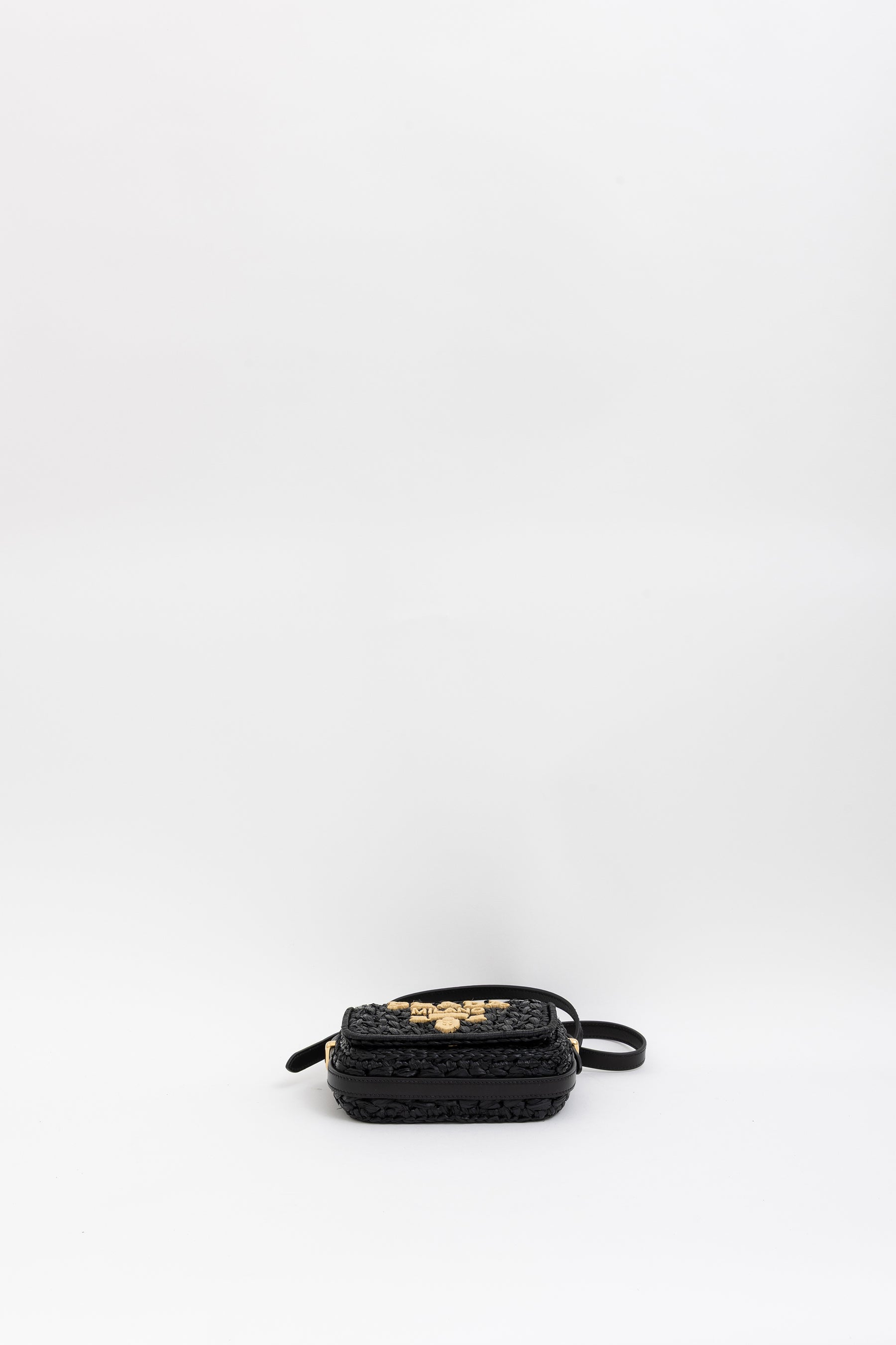 Raffia Logo Crossbody Bag
