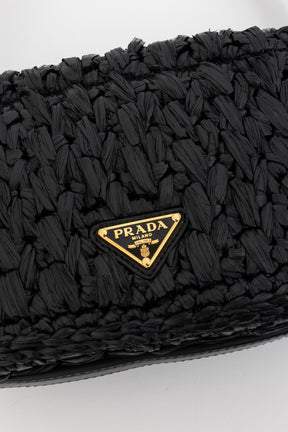 Raffia Logo Crossbody Bag