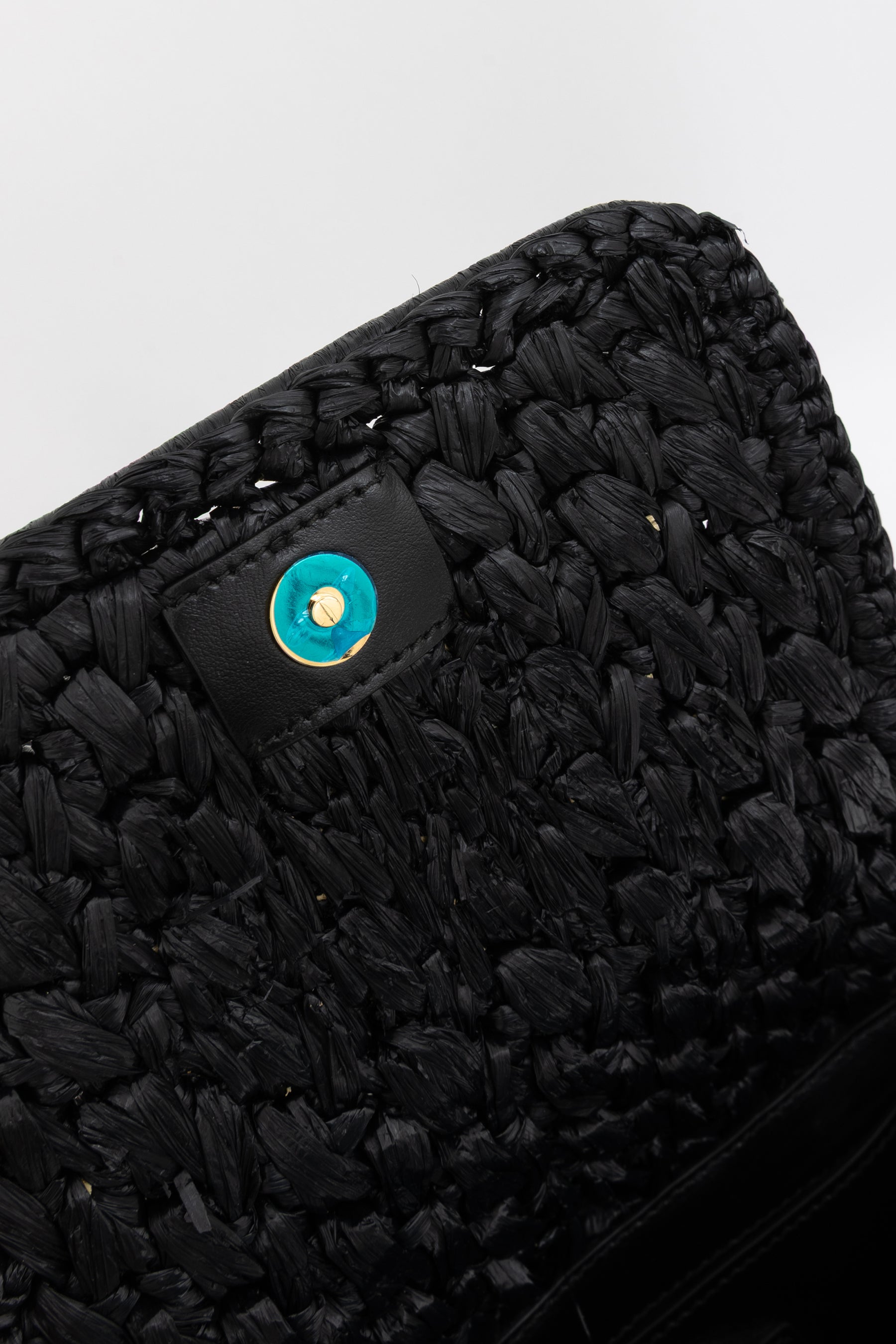 Raffia Logo Crossbody Bag