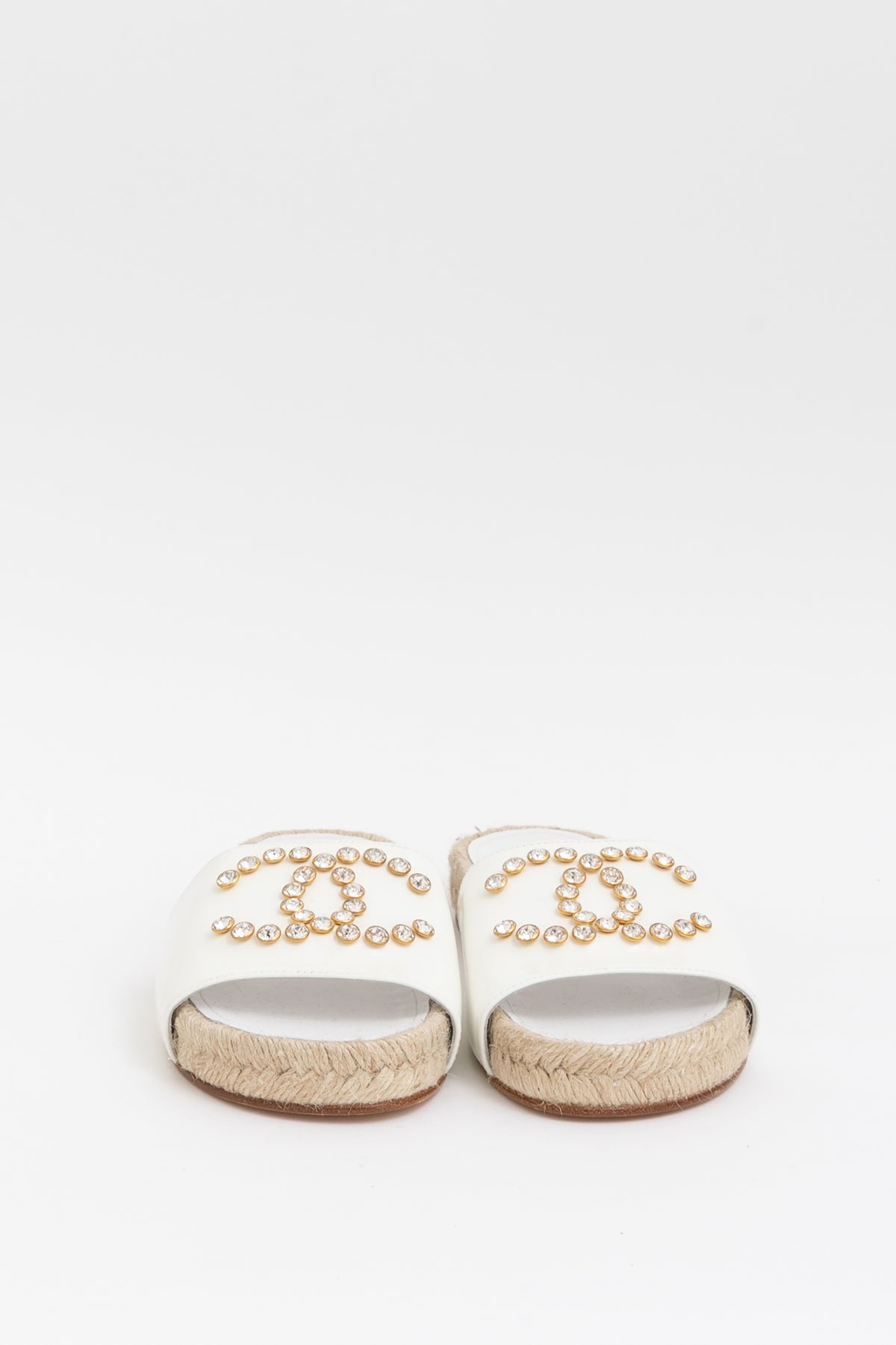 Crystal Logo Espadrille Slides