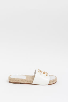 Crystal Logo Espadrille Slides