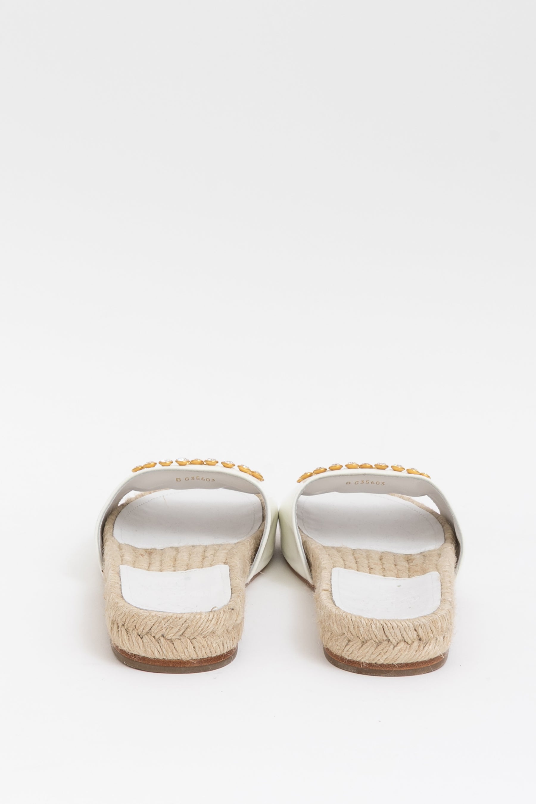 Crystal Logo Espadrille Slides