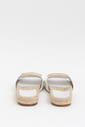 Crystal Logo Espadrille Slides