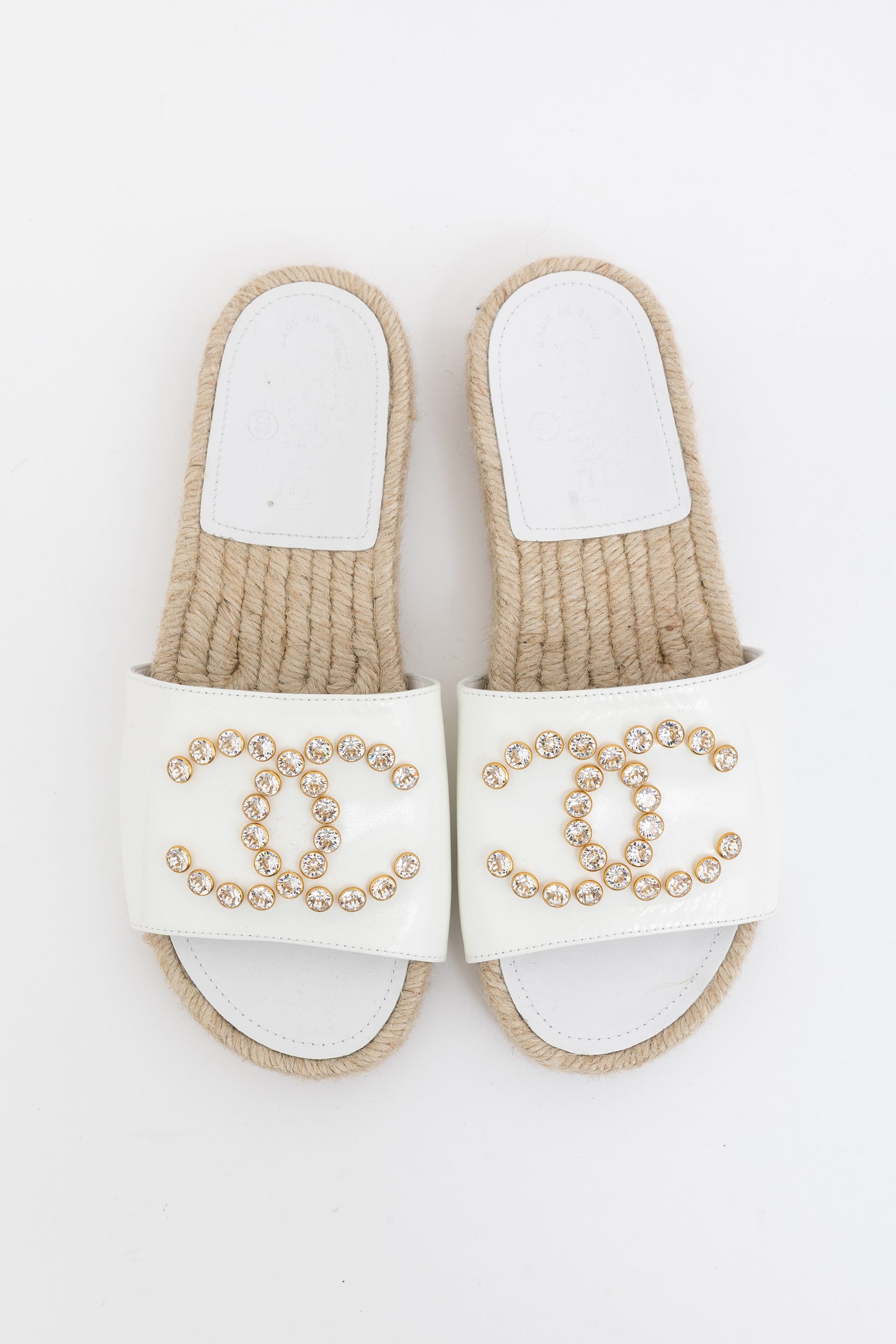Crystal Logo Espadrille Slides