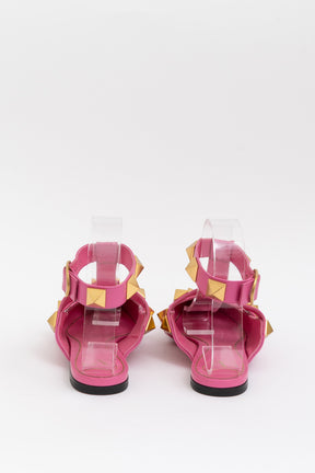 Roman Stud Pointed Ballerina Flats