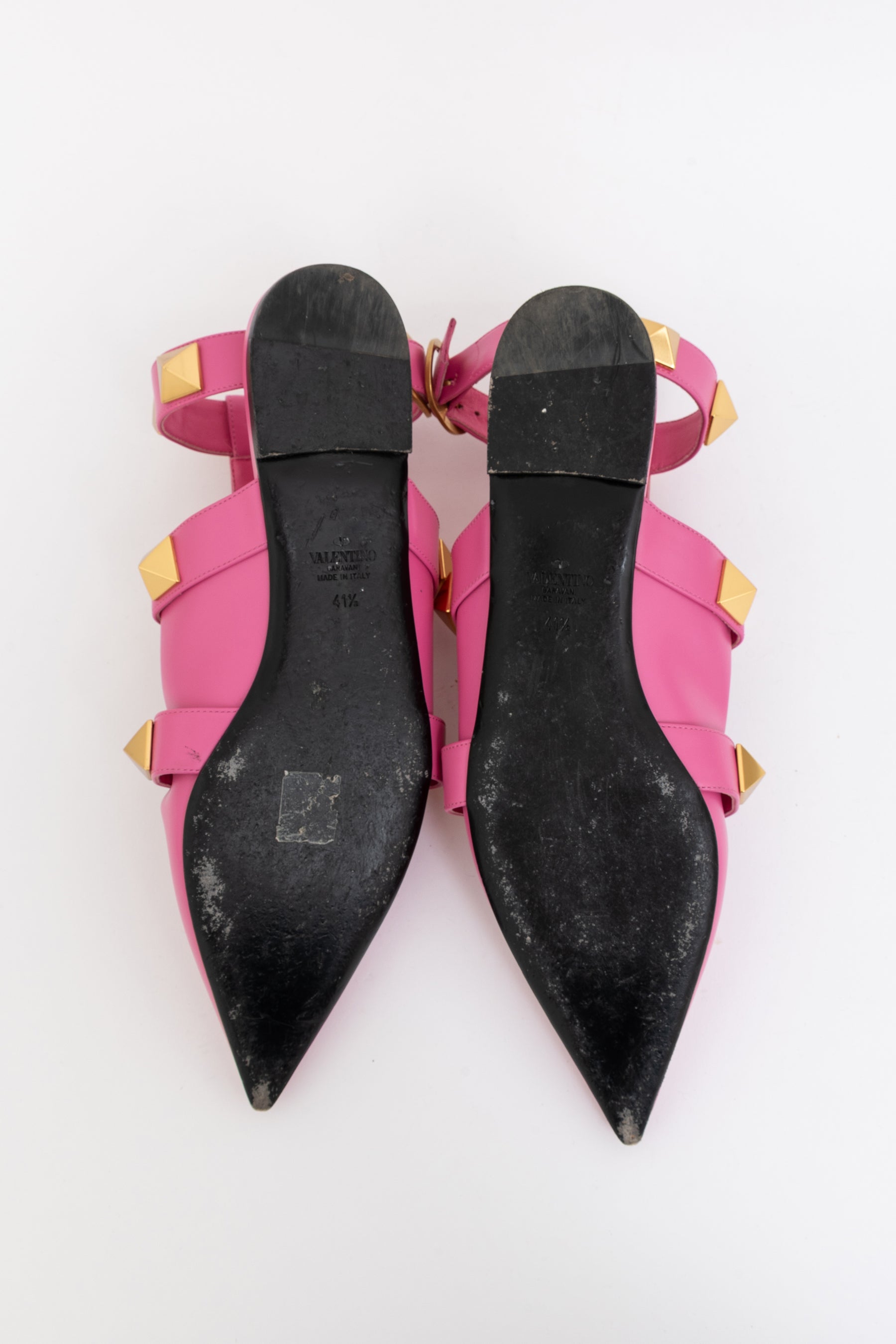 Roman Stud Pointed Ballerina Flats