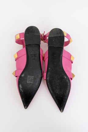 Roman Stud Pointed Ballerina Flats