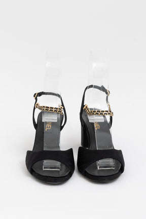 Chain Slingback Heels