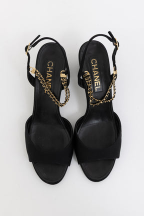 Chain Slingback Heels