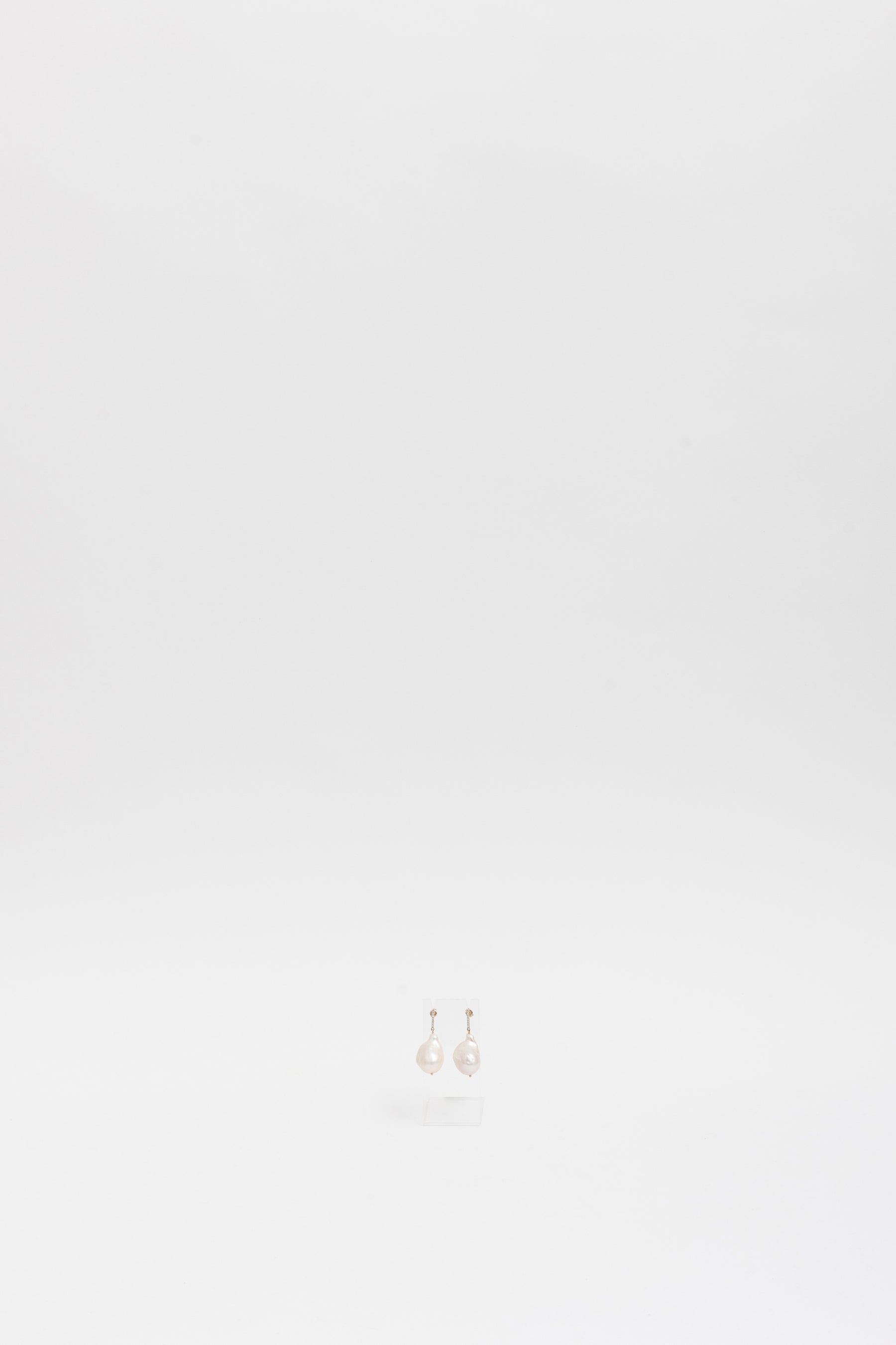 Diamond Bar Baroque Pearl Earrings