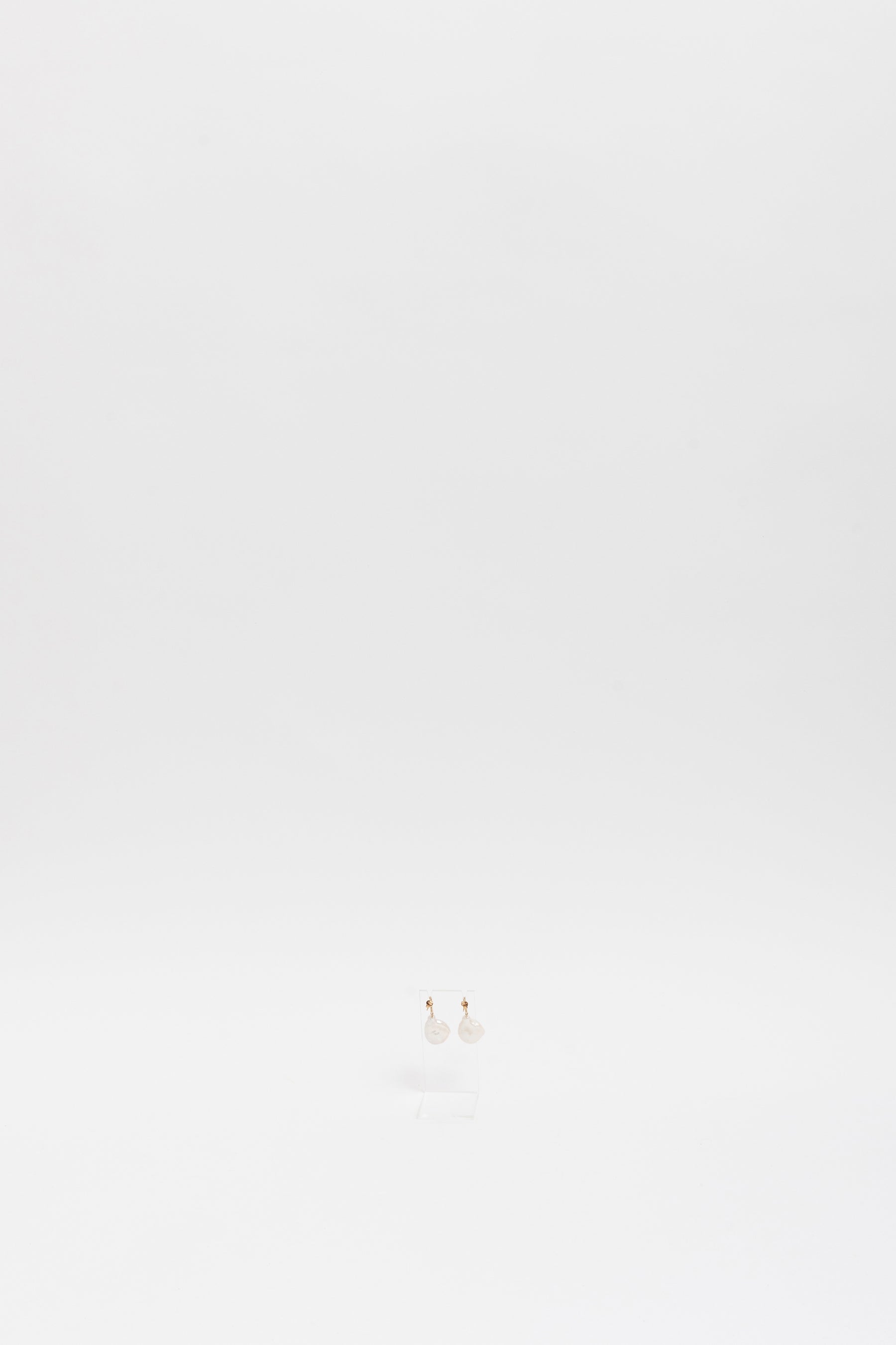 Diamond Bar Baroque Pearl Earrings