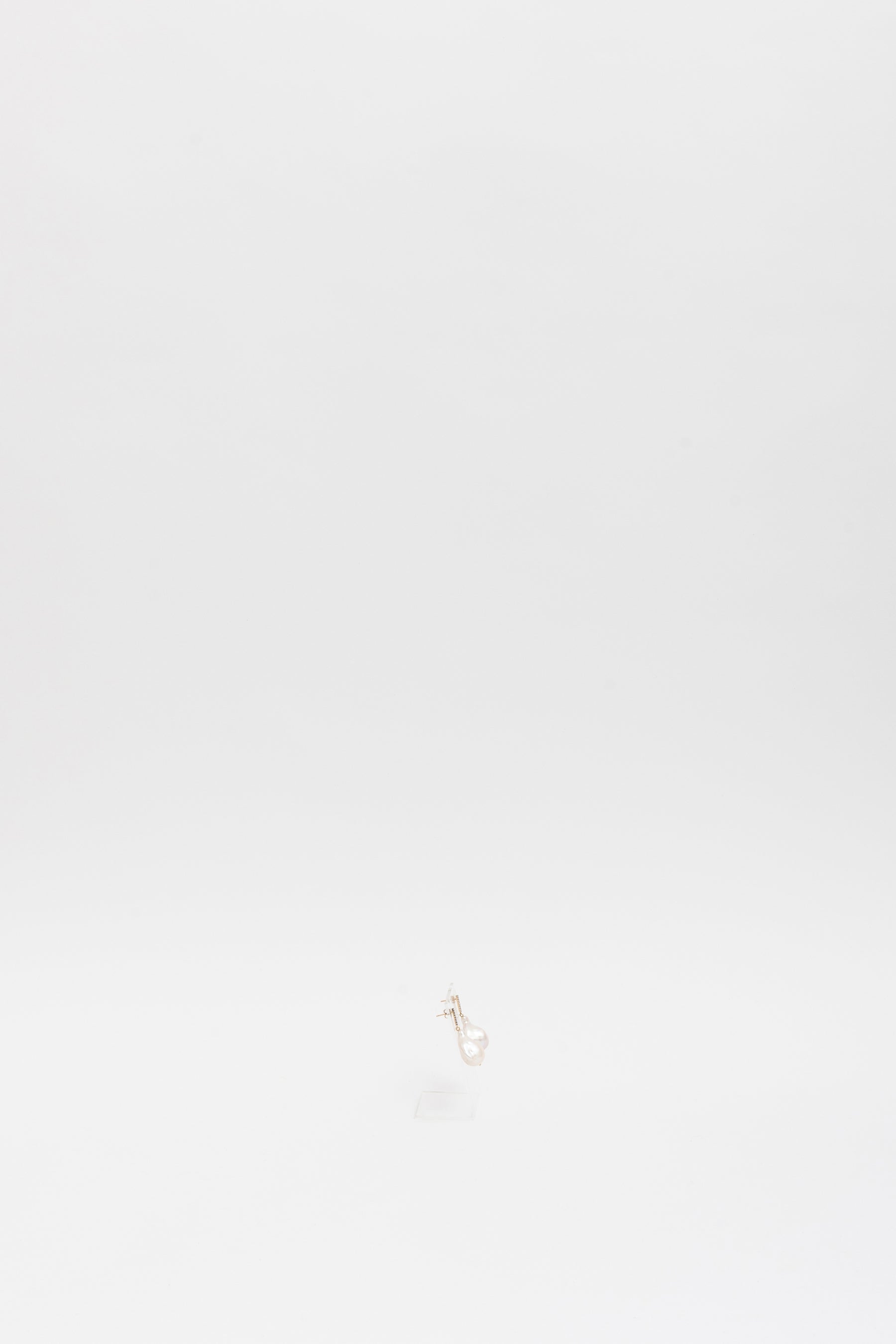 Diamond Bar Baroque Pearl Earrings