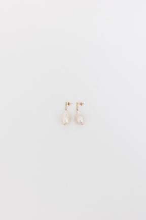 Diamond Bar Baroque Pearl Earrings
