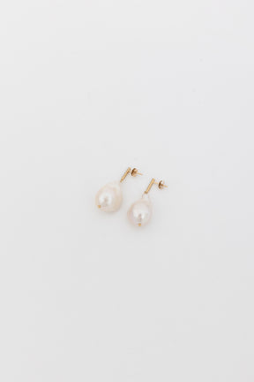 Diamond Bar Baroque Pearl Earrings