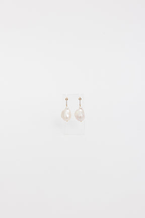 Diamond Bar Baroque Pearl Earrings